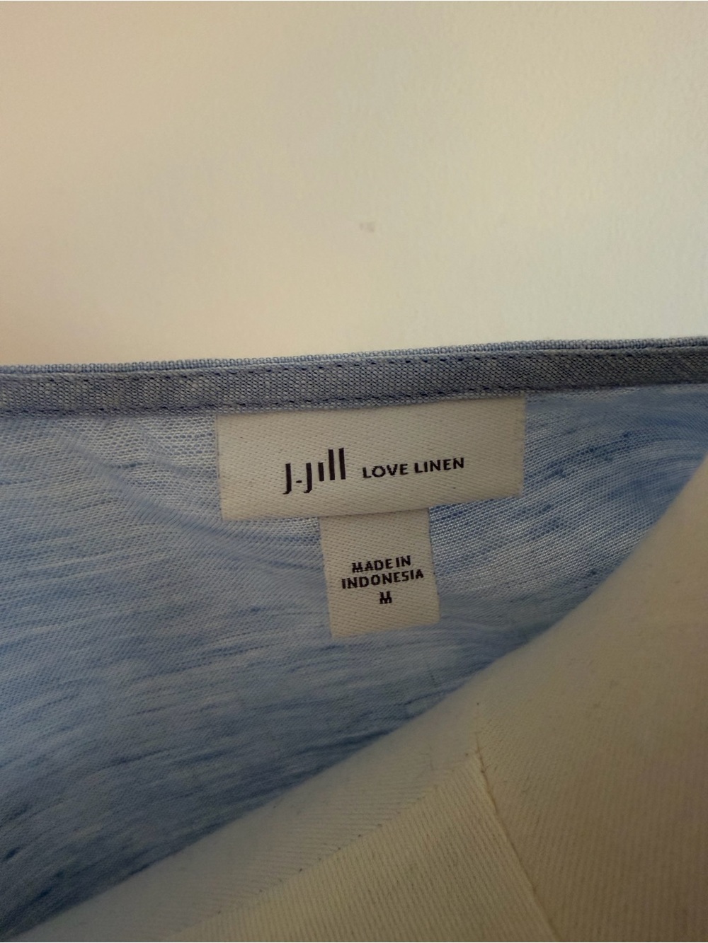 J. Jill Heathered Pale Blue Linen Shift Dress - Picture 4 of 6